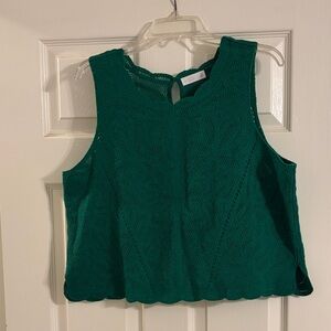 LC Lauren Conrad Teal Sleeveless Crop Top